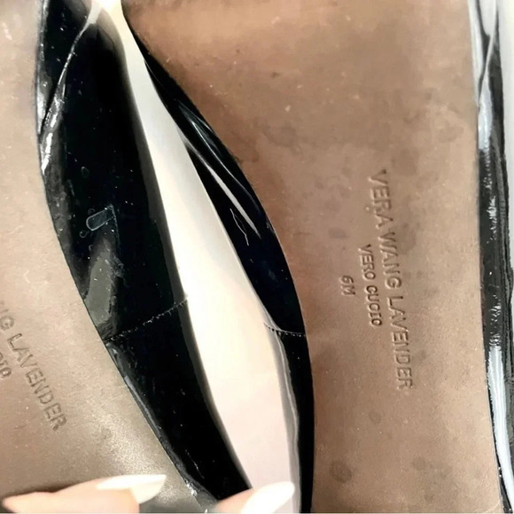 Vera Wang Lavender Open Toe Leather Heel Pumps - Picture 7 of 8